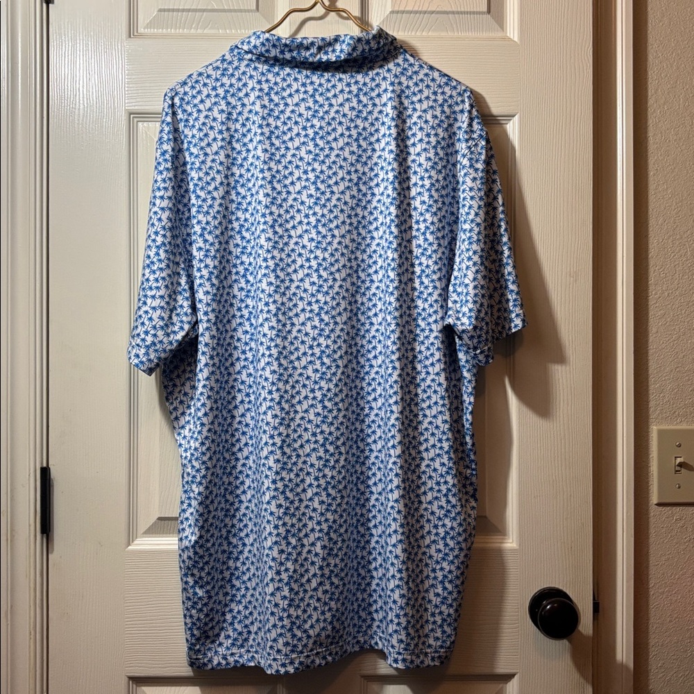 Maelreg Men's Blue palm tree Patterned Shirt - Picture 5 of 6